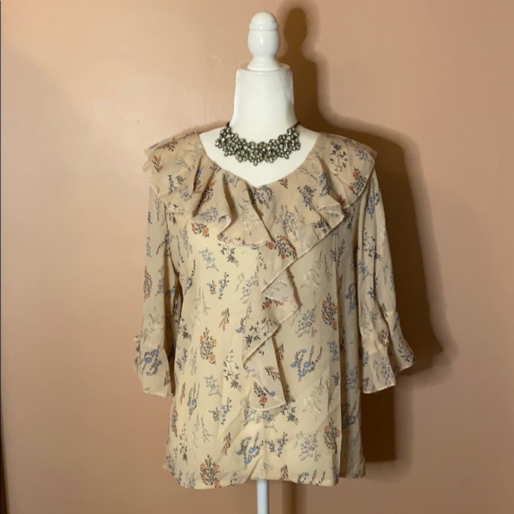 Sadie & Sage Floral Ruffle Blouse